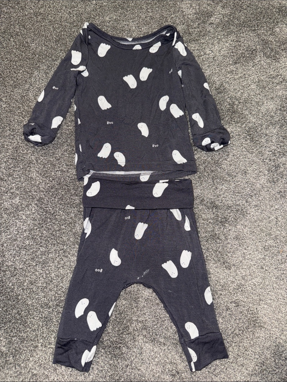Carter's Black Pajama Set with White Ghost Print